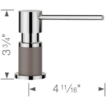 Blanco Lato Soap Dispenser - Chrome/Volcano Gray - Image 3