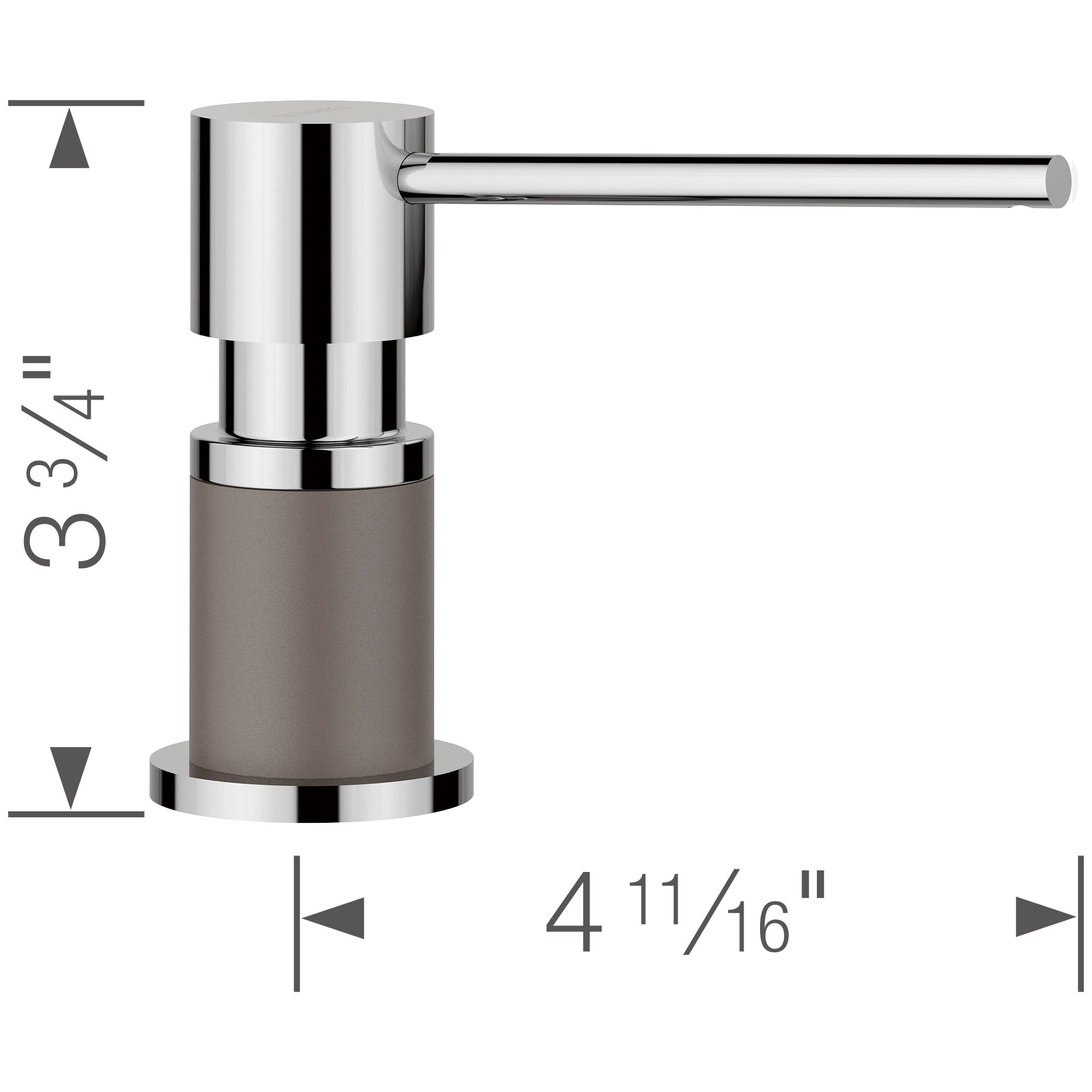 Blanco Lato Soap Dispenser - Chrome/Volcano Gray - Image 3