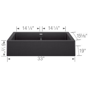 Blanco Vintera SILGRANIT 33" Double Bowl Apron-Front Farmhouse Sink - Anthracite - Image 3