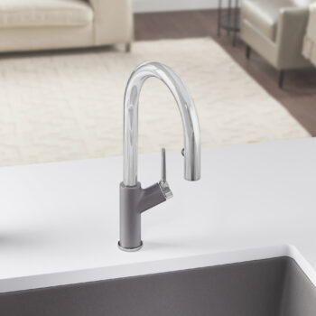 Blanco Urbena Pull-Down Dual-Spray Kitchen Faucet 1.5 GPM - Chrome/Metallic Gray - Image 5