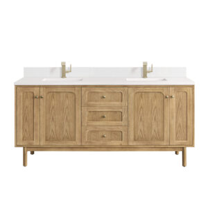 Laurent 72" Double Vanity, Light Natural Oak
