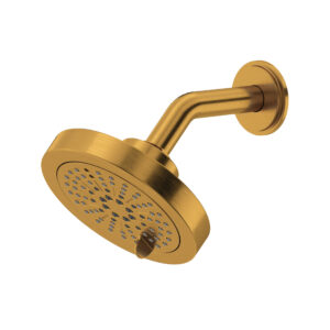 Riobel 5″ 6-Function Showerhead With Arm In Brushed Gold