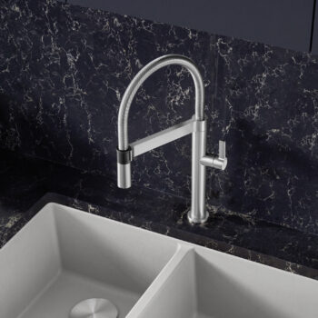 Blanco Blancoculina Mini Semi-Pro Pull-Down Dual-Spray Kitchen Faucet 2.2 GPM - Classic Steel - Image 3
