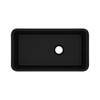 ROHL Allia™ 34" Fireclay Single Bowl Undermount Kitchen Sink In Satin Black