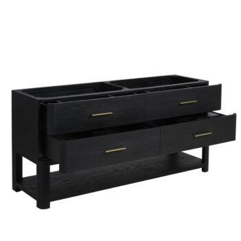 Lucian 72" Double Vanity, Carbon Oak w/ 3 CM White Zeus Quartz Top - Image 7