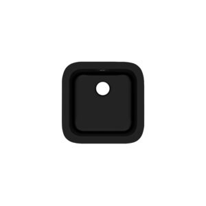 ROHL Allia™ 18″ Fireclay Single Bowl Bar/Food Prep Kitchen Sink In Satin Black