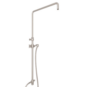 ROHL Riser With Diverter, Hose And Sliding Handshower Holder In Satin Nickel