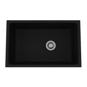 ROHL Allia™ 32″ Fireclay Single Bowl Undermount Kitchen Sink In Satin Black