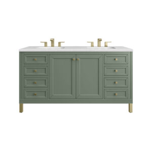 Chicago 60" Double Vanity, Smokey Celadon