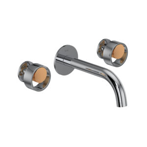 ROHL Eclissi™ Wall Mount Lavatory Faucet Trim With C-Spout In Polished Chrome/Satin Gold