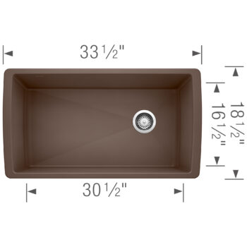 Blanco Diamond SILGRANIT 33" Super Single Undermount Kitchen Sink - Café - Image 3