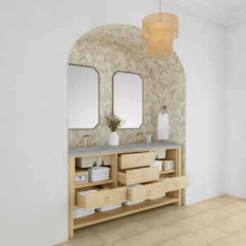 Marigot Single 72" Double Vanity, Sunwashed Oak w/ 3 CM Eternal Serena Quartz Top - Image 4