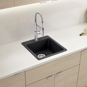 Blanco Liven SILGRANIT 21" Single Bowl Dual Mount Kitchen Sink - Coal Black - Image 2