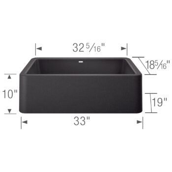 Blanco Ikon SILGRANIT 33" Single Bowl Apron-Front Farmhouse Sink - Anthracite - Image 5