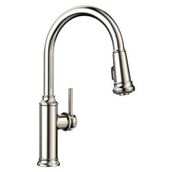 Blanco Empressa High Arc Pull-Down Dual-Spray Kitchen Faucet 1.5 GPM - Polished Nickel