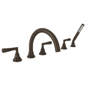 ROHL San Giovanni™ 5-Hole Deck Mount Tub Filler In Tuscan Brass