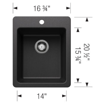 Blanco Liven SILGRANIT 17" Dual Mount Bar Sink - Anthracite - Image 3