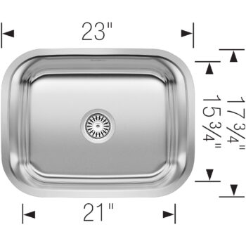 Blanco Stellar 23" Single Bowl Undermount Stainless Steel Laundry Sink - Image 3