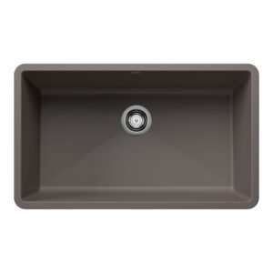 Blanco Precis SILGRANIT 32″ Super Single Undermount Kitchen Sink – Volcano Gray