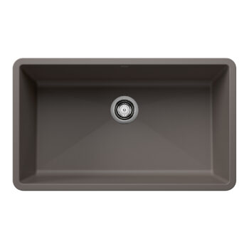 Blanco Precis SILGRANIT 32" Super Single Undermount Kitchen Sink - Volcano Gray
