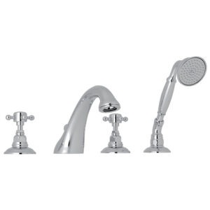 ROHL Acqui® 4-Hole Deck Mount Tub Filler In Polished Chrome