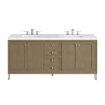 Chicago 72" Double Vanity, Walnut Whisper