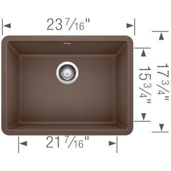 Blanco Precis SILGRANIT 24" Single Bowl Undermount Kitchen Sink - Café - Image 3