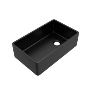 ROHL Allia™ 32″ Fireclay Single Bowl Farmhouse Apron Front Kitchen Sink In Satin Black