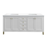 Chicago 72" Double Vanity, Glossy White