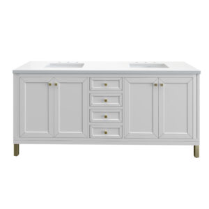 Chicago 72″ Double Vanity, Glossy White