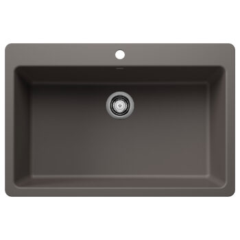 Blanco Liven SILGRANIT 33" Super Single Dual Mount Kitchen Sink - Volcano Gray