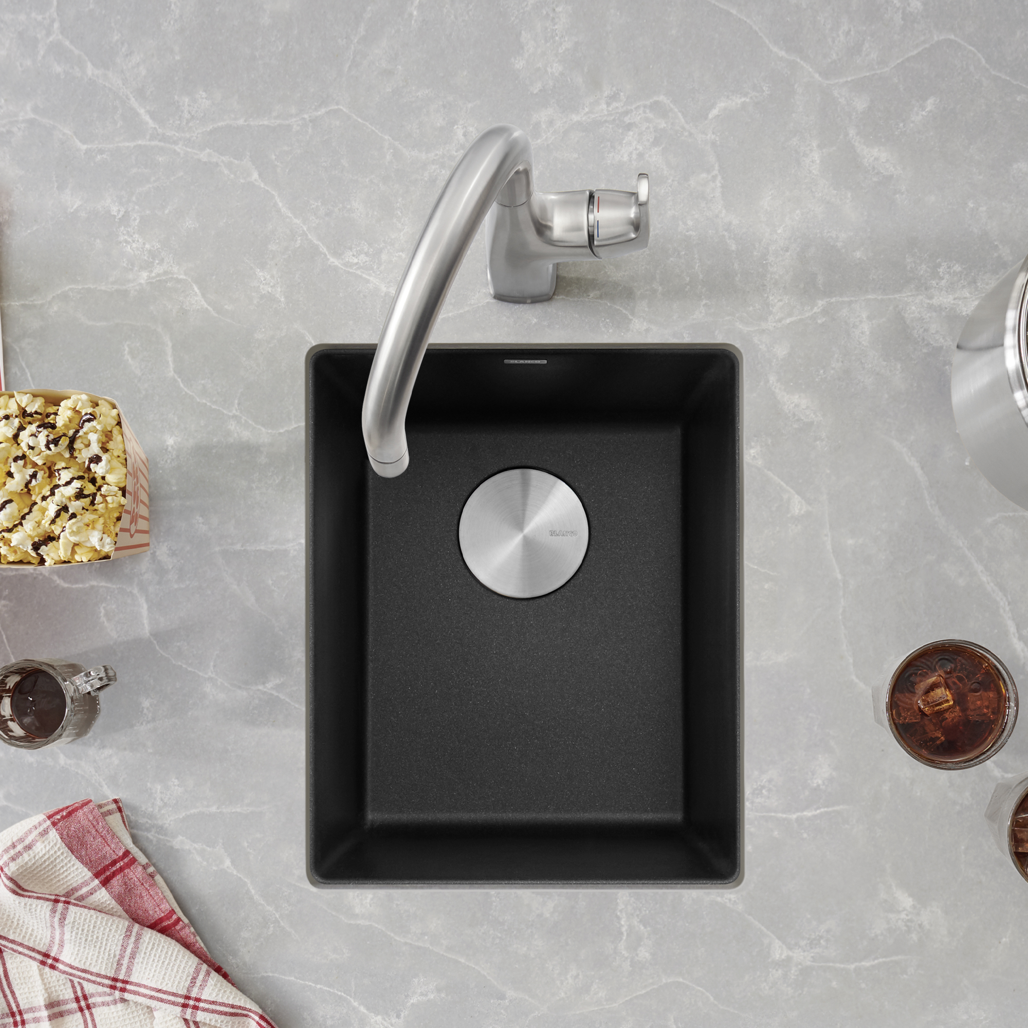 Blanco Precis SILGRANIT 13" Undermount Bar Sink - Anthracite - Image 2