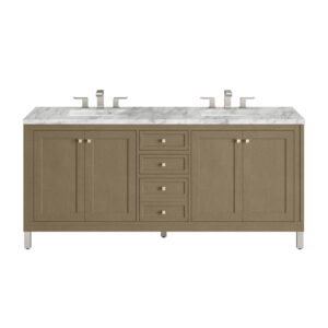 Chicago 72" Double Vanity, Walnut Whisper