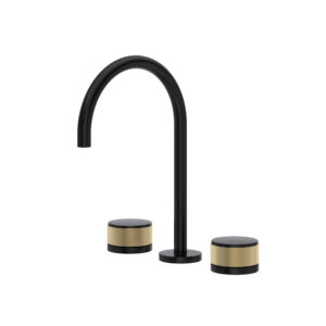 ROHL Amahle™ Widespread Lavatory Faucet With C-Spout In Matte Black/Platinum