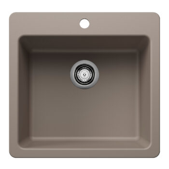 Blanco Liven SILGRANIT 21" Single Bowl Dual Mount Kitchen Sink - Truffle