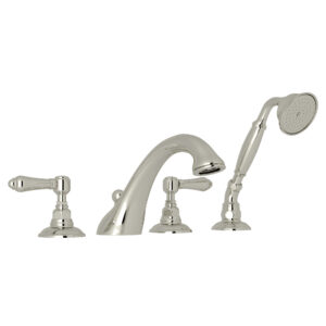 ROHL Acqui® 4-Hole Deck Mount Tub Filler In Polished Nickel