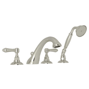 ROHL Acqui® 4-Hole Deck Mount Tub Filler In Polished Nickel