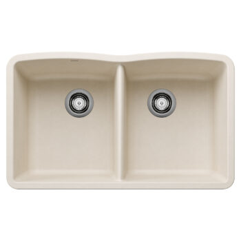 Blanco Diamond SILGRANIT 32" 50/50 Double Bowl Undermount Kitchen Sink - Soft White