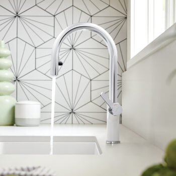 Blanco Urbena Pull-Down Dual-Spray Kitchen Faucet 1.5 GPM - Chrome/White - Image 6