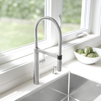 Blanco Blancoculina Semi-Pro Pull-Down Dual-Spray Kitchen Faucet 1.8 GPM - Classic Steel - Image 3