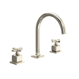 ROHL Apothecary™ Widespread Lavatory Faucet With C-Spout In Polished Nickel