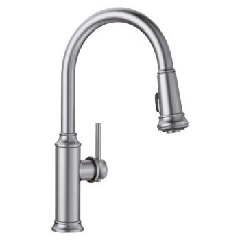 Blanco Empressa High Arc Pull-Down Dual-Spray Kitchen Faucet 1.5 GPM - PVD Steel
