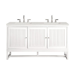 Athens 60" Double Vanity, Glossy White