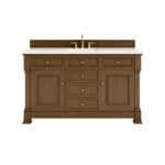 Brookfield 60" Single Vanity, Honey Oak