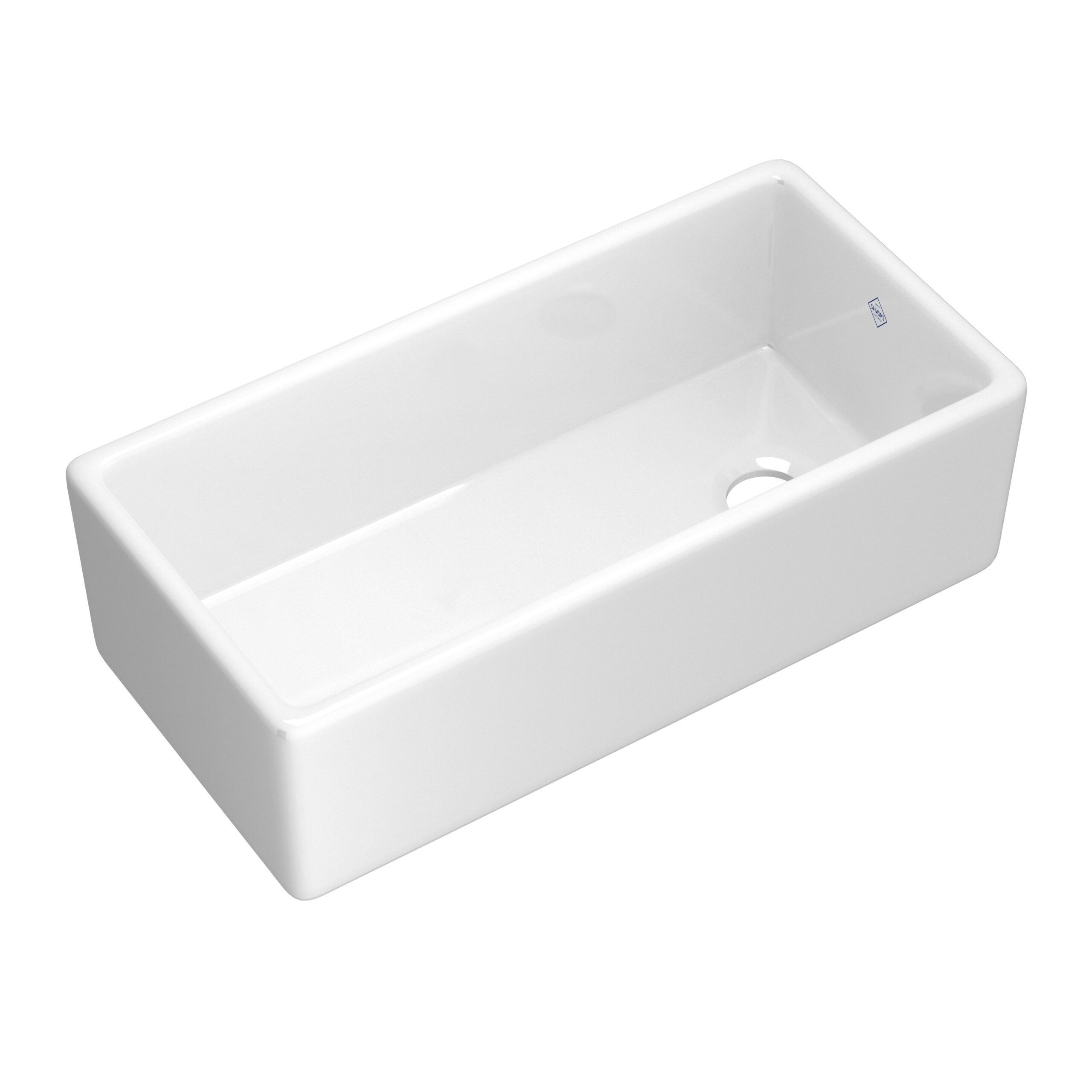 Shaws Shaker™ 36" Single Bowl Farmhouse Apron Front Fireclay Kitchen Sink In White (WH)