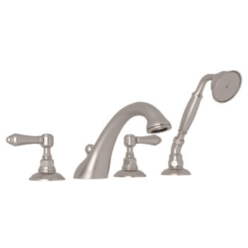 ROHL Acqui® 4-Hole Deck Mount Tub Filler In Satin Nickel