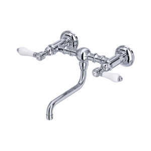 ROHL Acqui® Wall Mount Bridge Lavatory Faucet In Polished Chrome