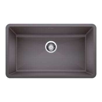 Blanco Precis SILGRANIT 32" Super Single Undermount Kitchen Sink - Cinder