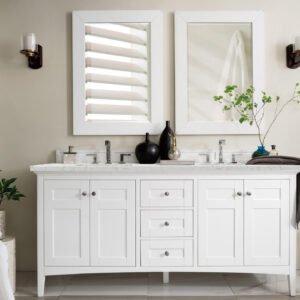 Palisades 72" Double Vanity, Bright White