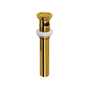 ROHL Lavatory Push Drain With Overflow In Unlacquered Brass